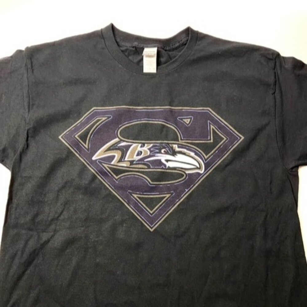 "Superbird" NOS Baltimore Super Logo Adult L Black T-Shirt